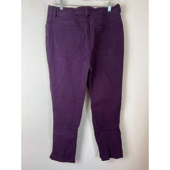 Gloria Vanderbilt Amanda Sz 14 Eggplant Purple Jeans Straight - Picture 5 of 11